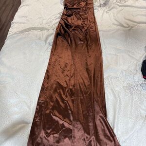 Windsor Brown Satin Dress